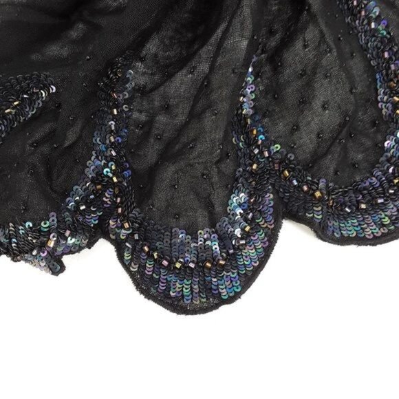 Vintage SAACHI 100% Wool Embellished Scarf One Size Excellent VERY gently used c - Picture 5 of 6